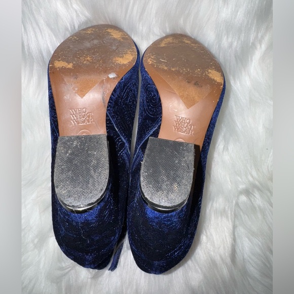 Who What Wear Navy Velvet Boots - Picture 7 of 10